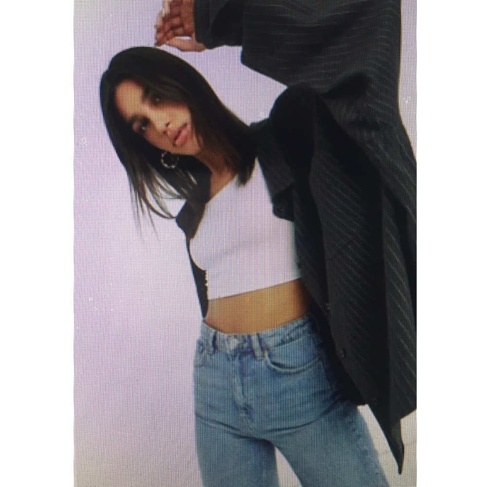 *SOLD* Oversized Shirt Dark Brown/Black Stripe Size L Vintage